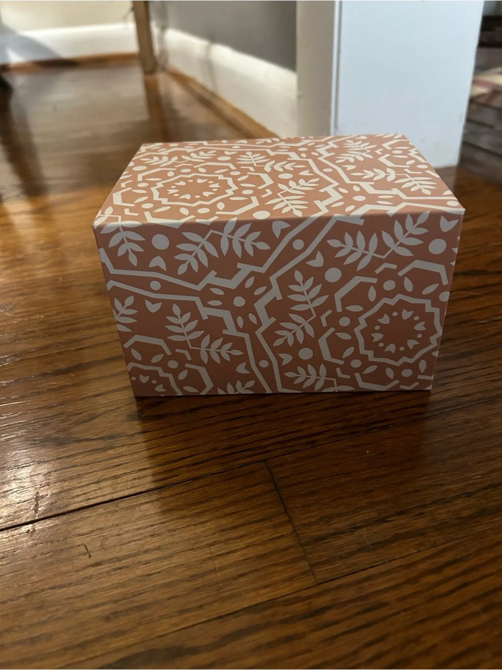Pink Decorative Storage Box with Lid Floral Pattern